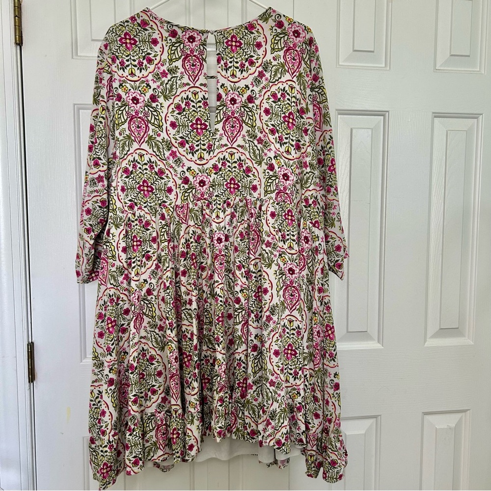 Torrid Pink Floral Keyhole Neckline Challis Skater Dress Size 4X - Picture 6 of 16